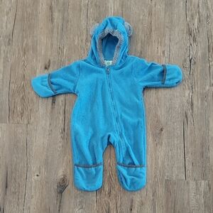 Cuddle Club Blue Fleece Hooded Kids One Piece